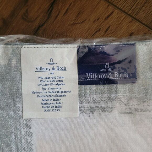 Villeroy & Boch Placemats Linen Cotton 4 pc White Silver 14 x 20 NEW - Picture 5 of 10